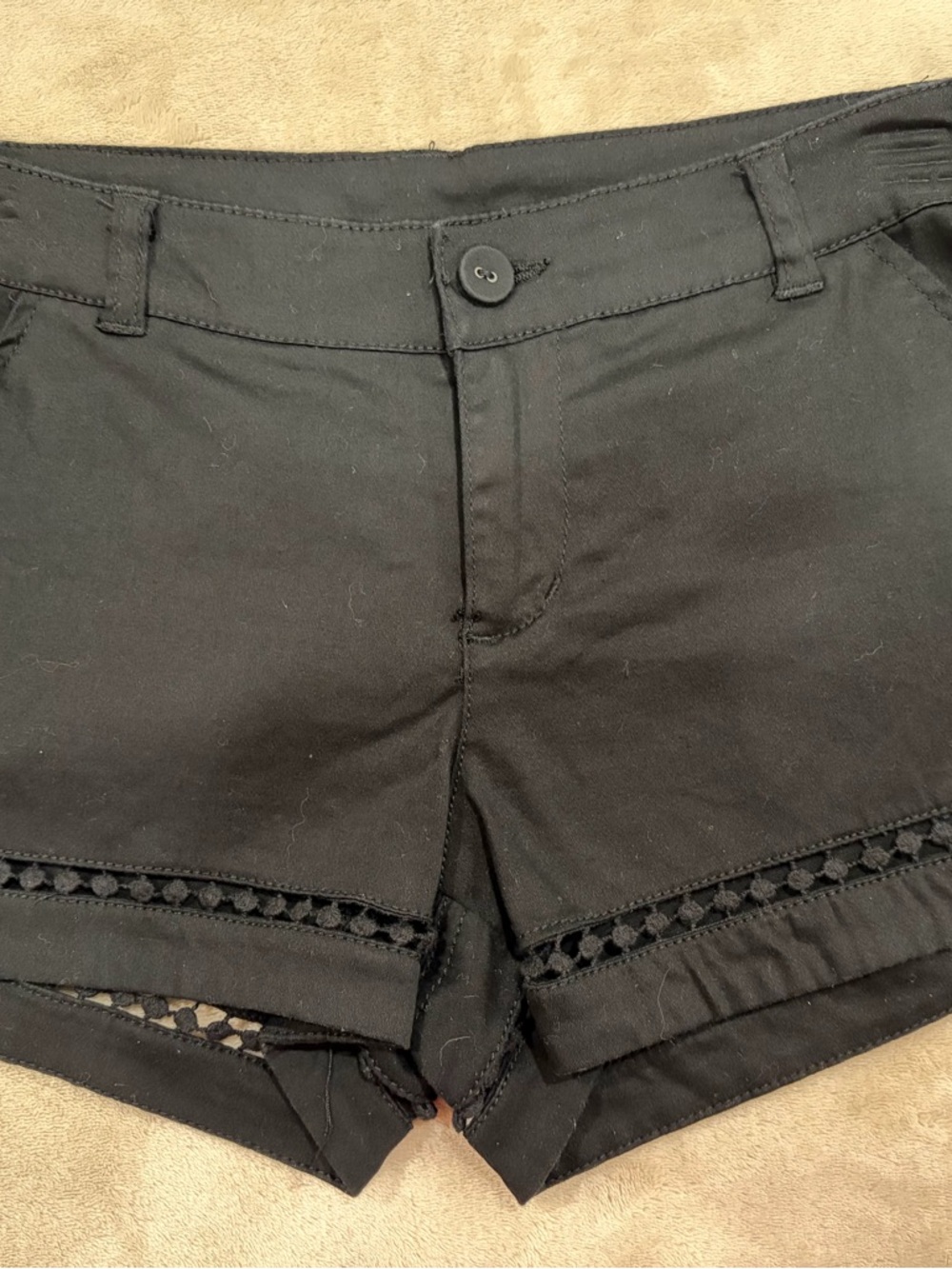 Black Crochet Trim Women's Shorts size 5